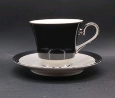 Carico Mystique Demitasse Tea Coffee Cup & Saucer Set Platinum Trim Replacement picture