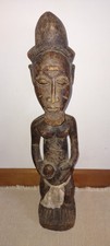 Antique African Wooden Tribal Art Baule Male Figurine from Ivory Coast 21.5