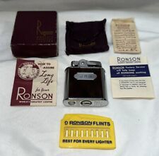 Vintage 1940s Ronson Whirlwind Tortoise Enamel Lighter Box Bag & Manual picture
