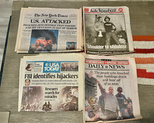 Lot of 4 Sept 2001 Newspapers NY Times NY Post USA Today Daily News Complete picture