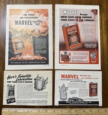 Lot 4 Vtg Marvel Mystery Oil Can Magazine Ads Color Atom Bob Car Oil  picture