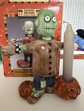 Debbie Mumm 1998 Halloween Frankie Ceramic Candle Holder Sakura picture