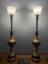 Vintage Pair Rembrandt Model 913 Torchier Hollywood Regency Lamps 36” Tall picture