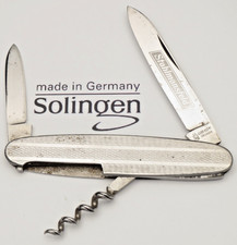Vintage GEBR HOPPE SOLINGEN Bartender’s Knife - Patterned Metal Handles - Unused picture