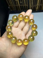 AAAA Grade Natural Yellow Citrine Quartz 17mm Round Bead Elastic Bracelet picture