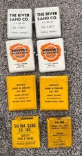 SAND/GRAVEL vintage advertising clips concrete /  paired matches. Lot Of 8 picture