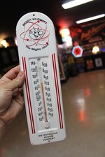 RARE 1950s REDDY KILOWATT METRO DEALER PAINTED  METAL THERMOMETER SIGN ELECTRIC picture