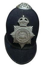 Vintage British Bobby Hat British Police Cambridge Borough Hat Helmet 50s 60s picture