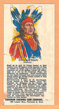 1930 V253 CANADIAN CHEWING GUM INDIAN CHIEFS RED JACKET WRAPPER - RUSHING BEAR picture
