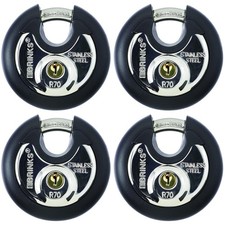 Durable 70mm Disc Lock with Stainless Steel Shackle, 4 Pack picture