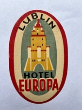Vintage HOTEL EUROPA Lublin, Poland 3 1/2 X 3 1/2 picture