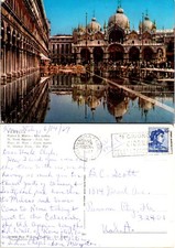 Continental Saint Marks Basilica Reflections Venice Italy Postcard picture