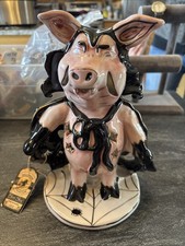 Vampire Piggy Halloween Dracula Pig Candle holder Blue Sky Heather Goldmine CAB picture
