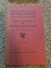 Harvard University Official Register 1956–57 Graduate School of Business... picture