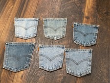 Vintage Levi’s Orange Tab Pockets - For Sewing Or Crafts, Sold In Lots Of Six picture