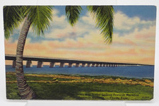 Seven Mile Bridge looking towards Marathon Florida Keys Vintage Postcard picture