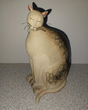 VINTAGE SIGNED DOTTY CHASE RESIN FOLK ART CAT picture