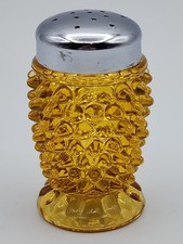 L. G. Wright Amber Hobnail Salt Shaker picture