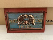 American Hotel Sign, Freehold, New Jersey Vintage Chrome PC picture