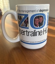 Zoloft First-Line Therapy Coffee Mug Pharmaceutical Promo Rep Advertising Pfizer picture