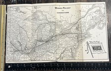 Rare Original Circa 1920 Wabash Railway & Connections Railroad Map picture