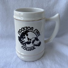 Vintage Stockton State College Galloway NJ Ceramic Stein Mug rare picture