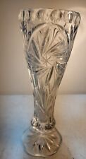  Clear Cut Crystal Heavy VASE Star of DAVID Pinwheel- (9 inches) picture