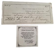 Signed 1886 Wyatt Earp Doc Holliday IOOF Cochise Lodge #5 Tombstone Arizona Ter picture