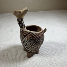M. Kanteena Effigy Animal Figure Native American Pottery Laguna NM Hopi 4.5” picture