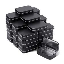 40 Pack Metal Rectangular Hinged Tins Mini Portable Box Containers Empty Storage picture