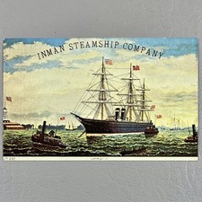 Inman Steamship Company Postcard Steamer Ships New York Paris American Line picture
