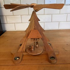 VTG West Germany Carousal Wooden I Tier Christmas Pyramid Nativity Erzgebirge picture