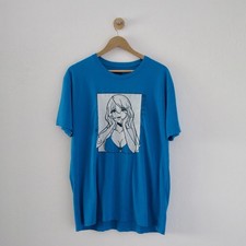 GamerSupps Blue XL Waifu Rare HTF Original Design Anime Manga T Shirt picture