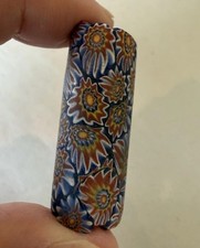 Large MILLEFIORI  African Trade Bead Glass Blue Yellow Red 36mm picture