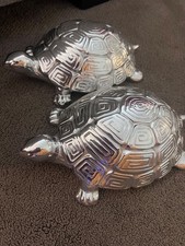 2 Georges Briard signed silver plated turtles Rare picture