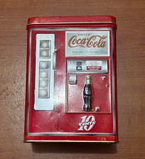 Vintage Coca-Cola Tin Bank Box Vending Machine Design 