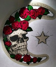 Grateful Dead Vintage Original 1992 Car Window Decal Bertha Half Moon Skull Face picture