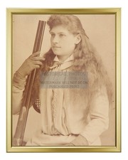ANNIE OAKLEY PORTRAIT CAMPBELL SHOOTER 1880S LADY 8X10 GOLD FRAMED PHOTO picture