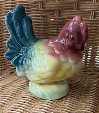 Vintage ROYAL COPLEY Art Pottery CHUBBY Hen Chicken Figurine Colorful - CUTE picture