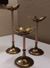 MCM BRASS TULIP STYLE CANDLE HOLDERS picture