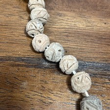 Ecuador Beige Ceramic Unglazed Vintage Handmade  Beads  Lot Of 15 Round picture