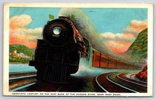 1931 Twentieth Century Limited Hudson River West Point Train Postcard picture