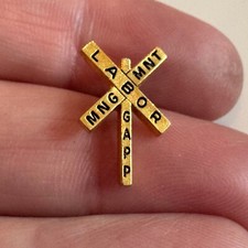 Vintage Railroad Labor Management GAPP Gold Tone Lapel Pin Train picture