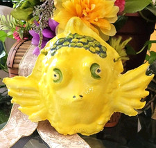 Puffer fish Hanging Sculpture Handmade Signed Vintage Whimsical Original Ceramic picture