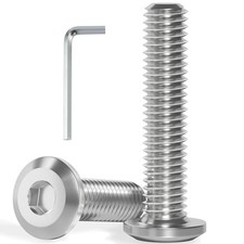 VGBUY M6-1.0 x 30 mm 50Pcs Flat Head Hex Socket Cap Screws Bolts,304 Stainles... picture