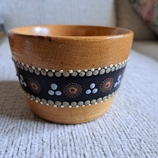 Hand Turned Wooden Bowl With Painted Dots 4