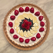 Portuguese Ceramic  3D Dimensional Fruit Berry Pie Dish  Made Portugal picture