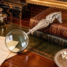 Vintage Sterling Silver Handle Horse Head Magnifying Glass Equestrian Desk picture