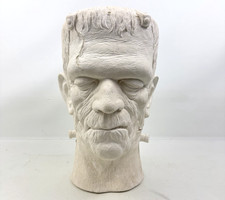 Vintage 80s Frankenstein Ceramic Plaster Head Bust 15