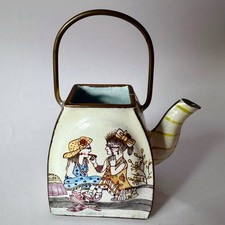 Vintage 2000 Empress Arts Enamel Miniature Teapot Ladies Shopping Purse picture